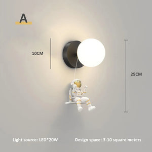 applique murale astronaute et lune pour chambre enfant