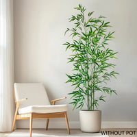 Set of 4 artificial bamboo branches for festive indoor decoration