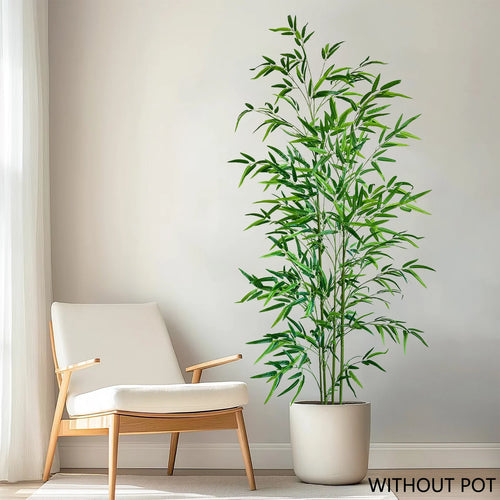 Set of 4 artificial bamboo branches for festive indoor decoration