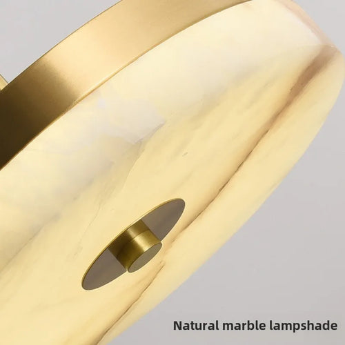 White marble and copper pendant light for elegant interiors - vue 5 sur 7