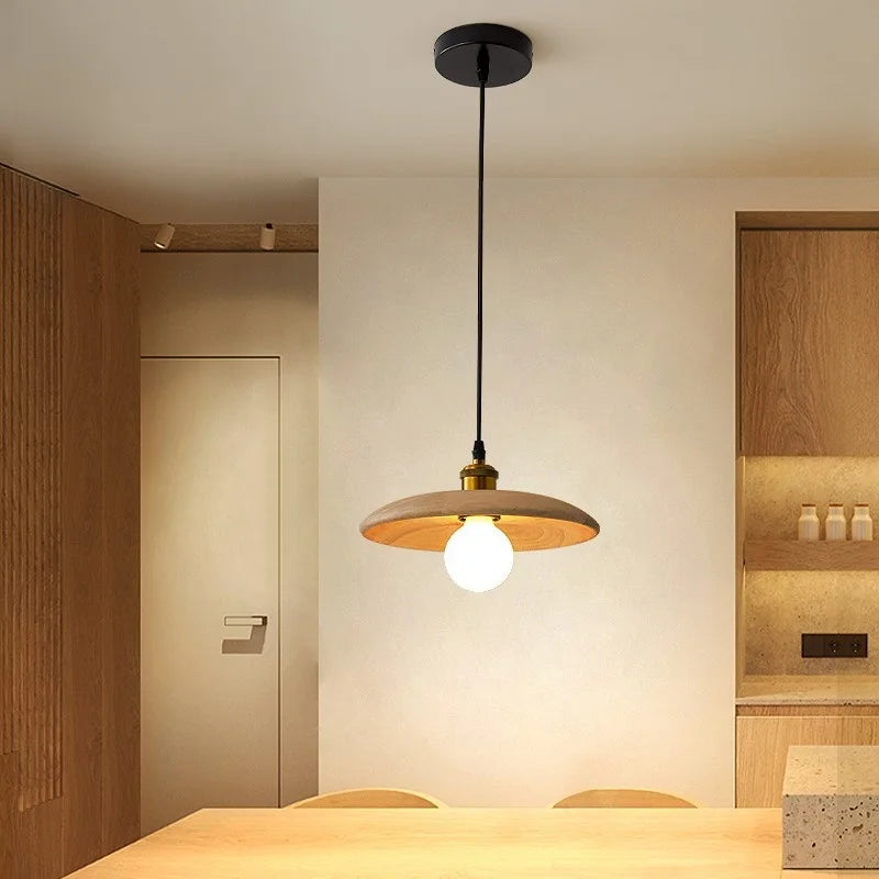 Modern minimalist solid wood pendant chandelier
