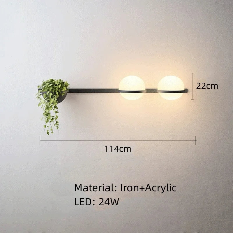 lustre moderne diy led avec pot de fleurs pour jardin céleste - vue 9 sur 18