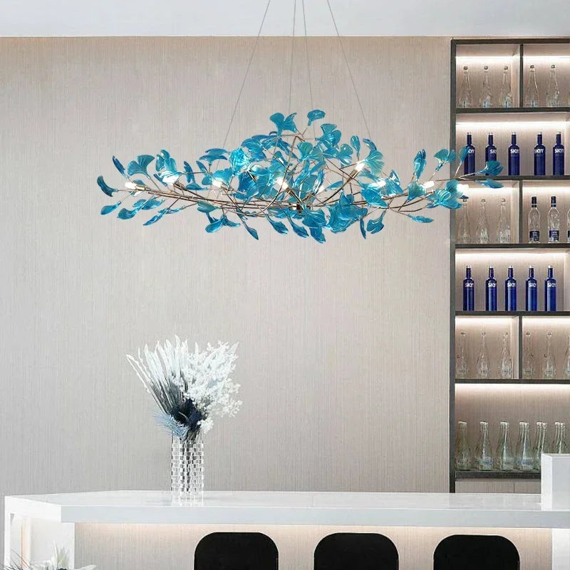Artpad Nordic romantic chandelier with acrylic leaves for the home - vue 3 sur 21