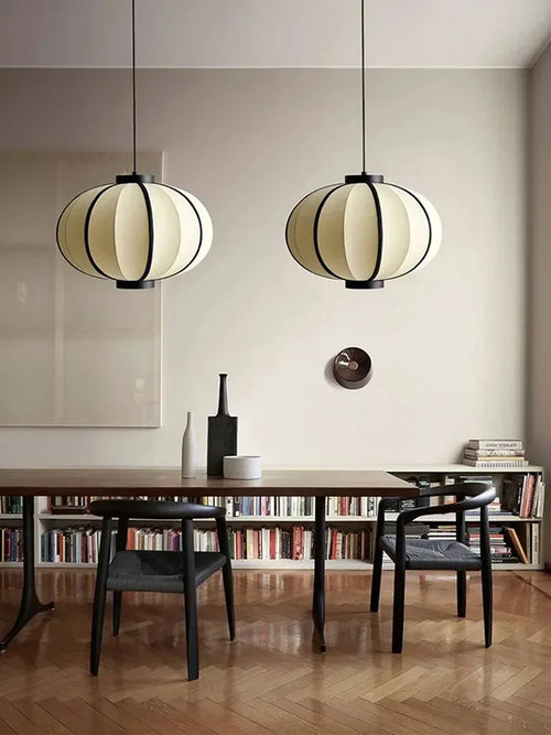 Piet simple fabric shade lanterns modern decorative light - vue 4 sur 11