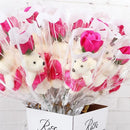 Soap rose bouquet with teddy bear for birthdays and valentine's day
