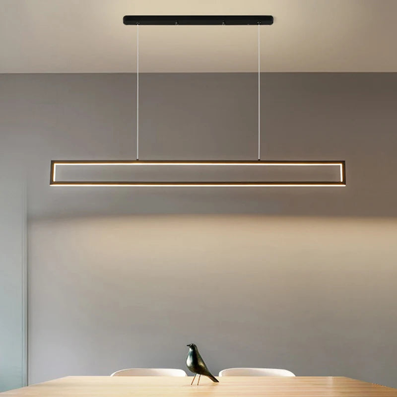 Modern LED pendant light rectangular indoor design