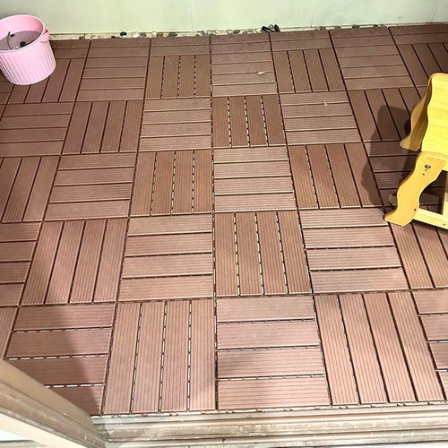 30x30 cm clip-together plastic floor tiles for terrace and balcony - vue 6 sur 7