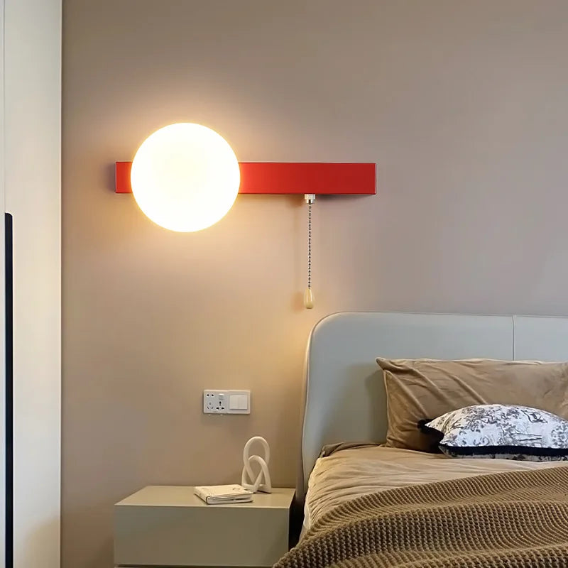 Modern led glass wall light with switch for children's room - vue 3 sur 21