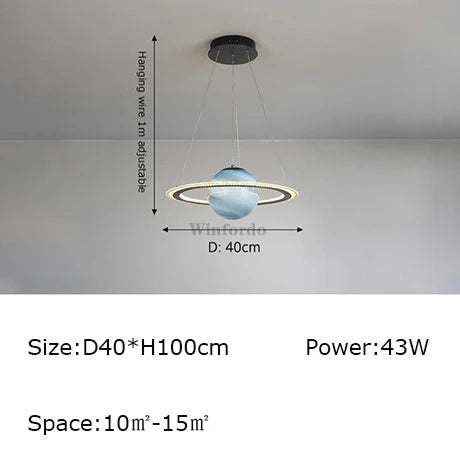 Creative earth moon football pendant light original design - vue 12 sur 20