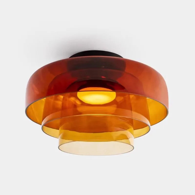 Nordic glass ceiling light with medieval design for bedroom, dining room or restaurant - modern decorative fixture