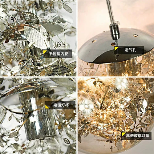 Nordic glass pendant light for elegant decor - vue 7 sur 8
