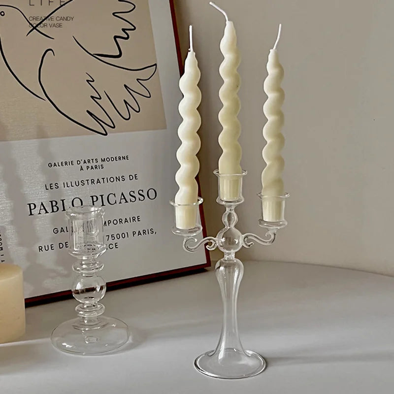Decorative glass candle holders for weddings and home decor