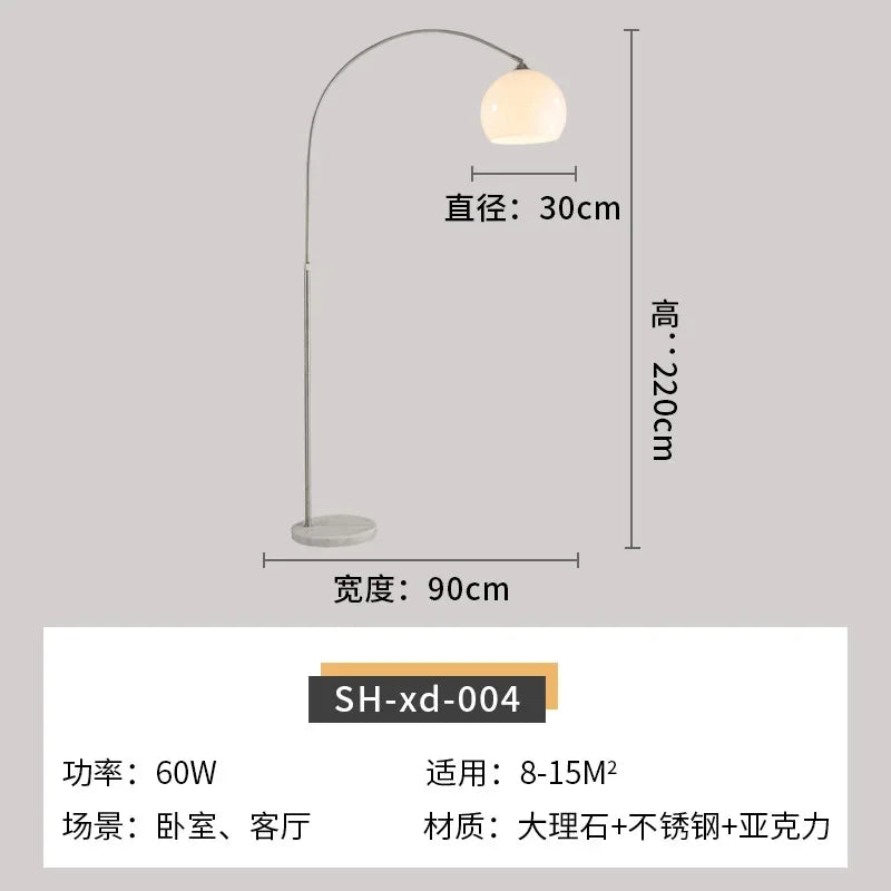 Creative nordic curved stainless steel floor lamp for indoor use
