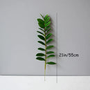 Artificial ficus and zamioculcas plants for indoor decoration