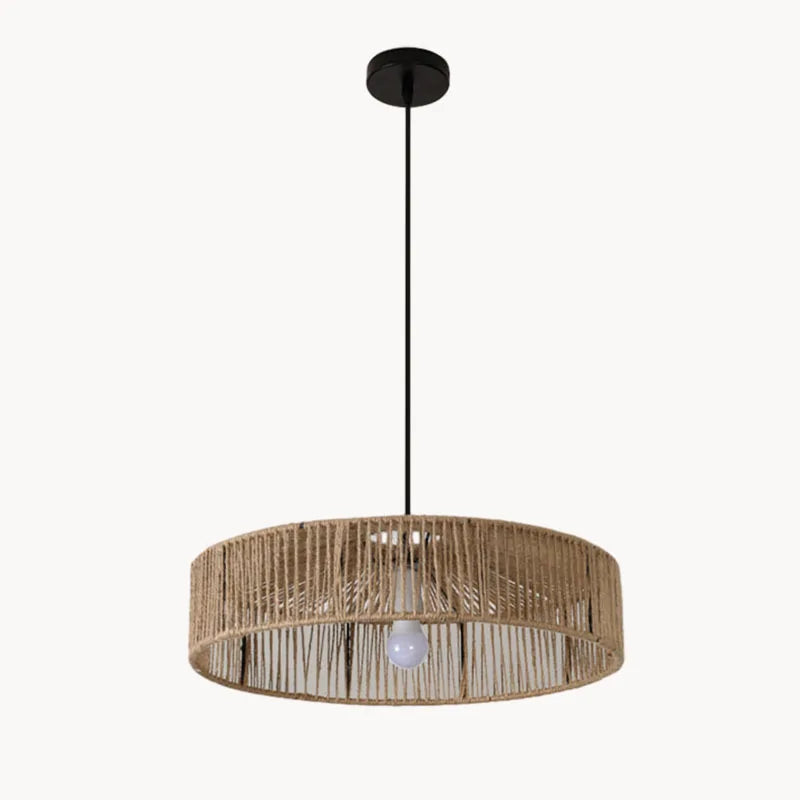 Southeast Asian style rattan pendant light with adjustable cord - vue 6 sur 8