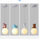 Children's animal design pendant light horse bear rabbit whale