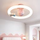 Creative space rabbit ceiling light for students