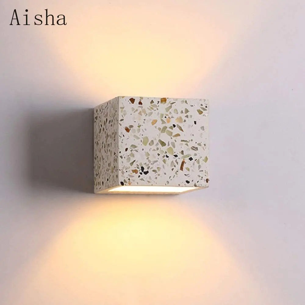 Decorative minimalist industrial style cement LED wall light