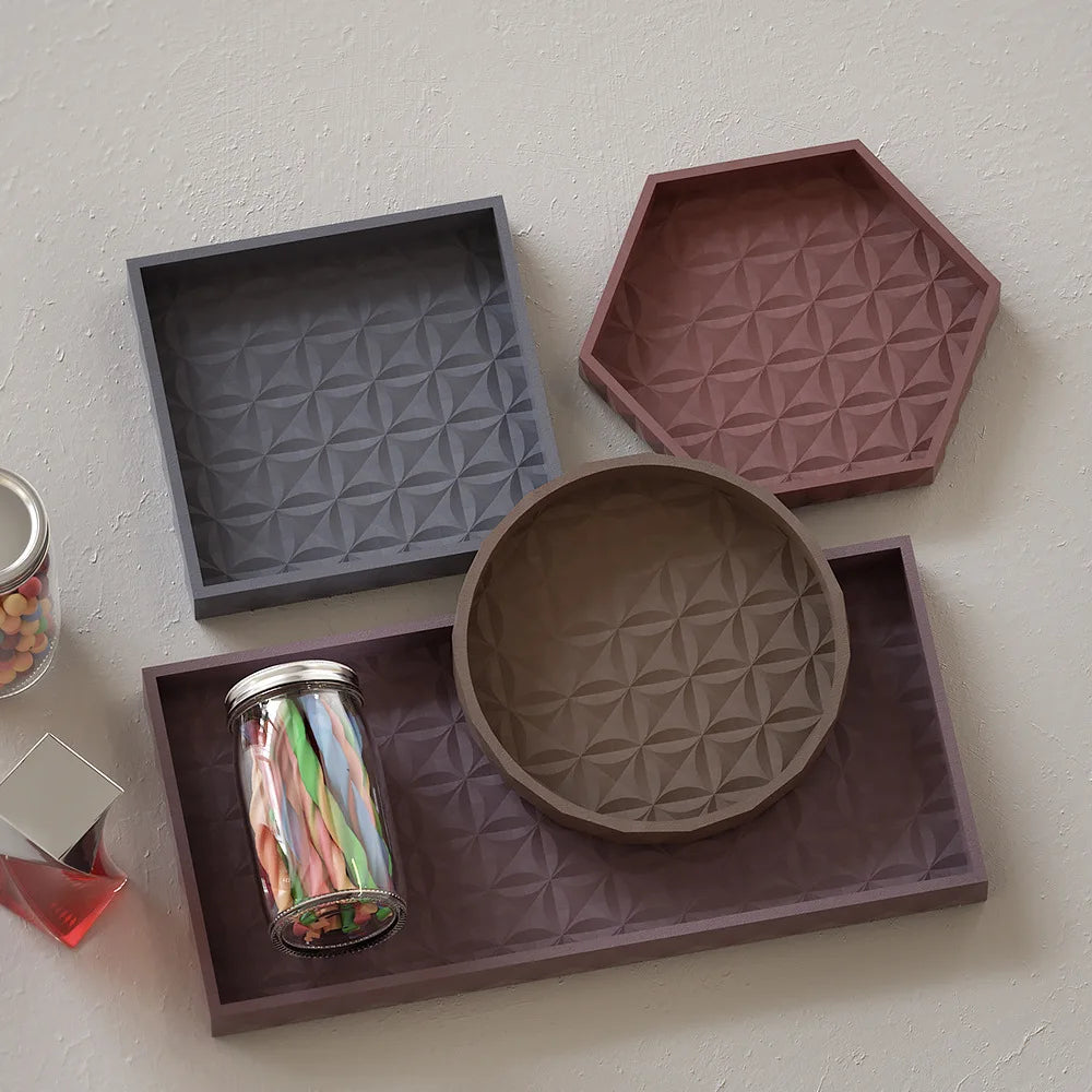 Concrete tray for storage and handcrafted decoration coaster