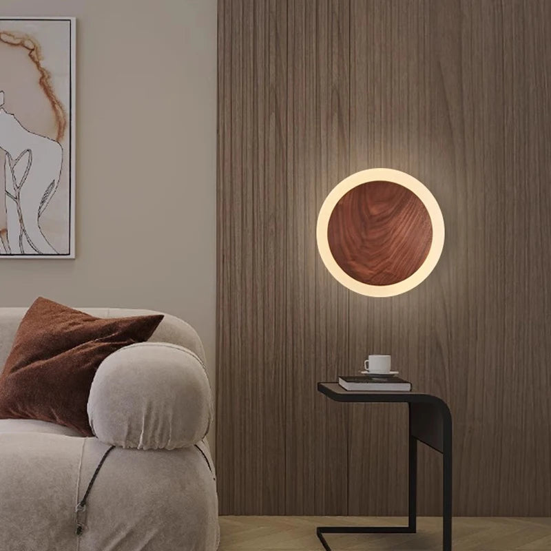 Nordic LED walnut wall light - vue 3 sur 8