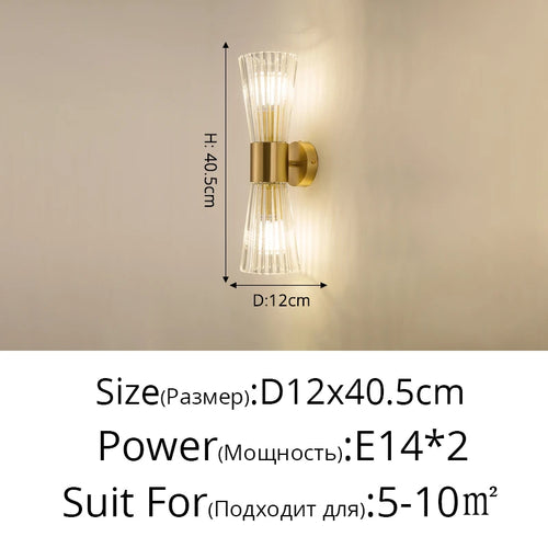 Luxury and modern crystal wall light for hotel - vue 11 sur 11