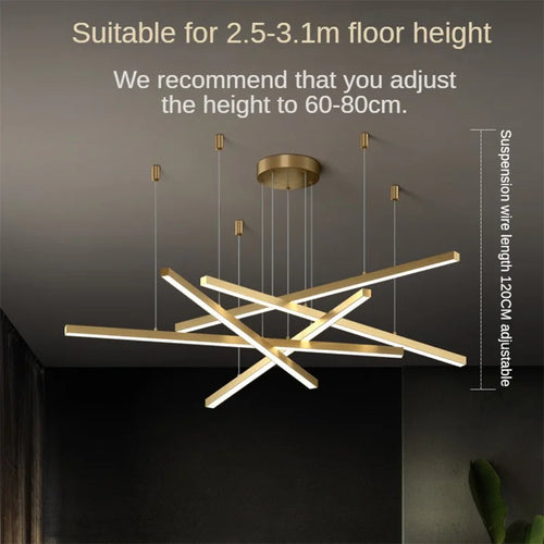 Modern pendant chandelier for bright interior decoration - vue 6 sur 15
