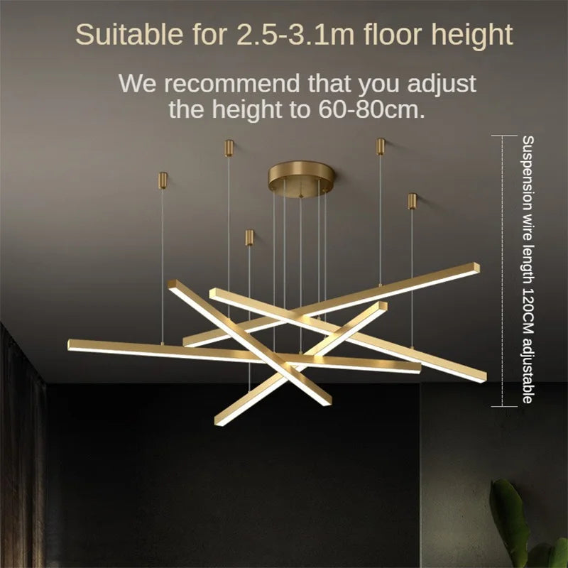 Modern pendant chandelier for bright interior decoration - vue 5 sur 15
