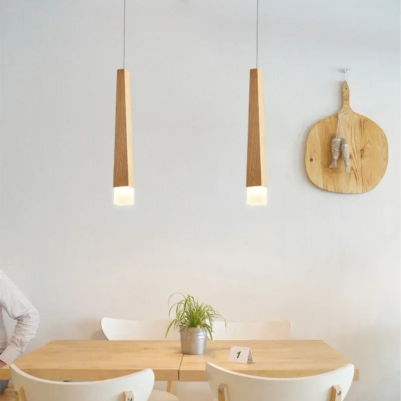 Nordic wood LED chandelier for interior decoration