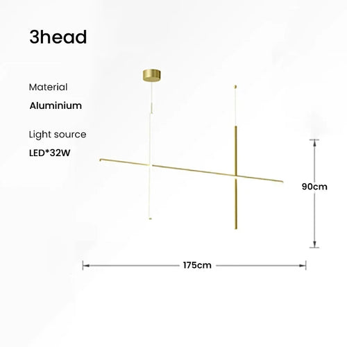 Italian designer tubular LED pendant chandelier - vue 15 sur 15