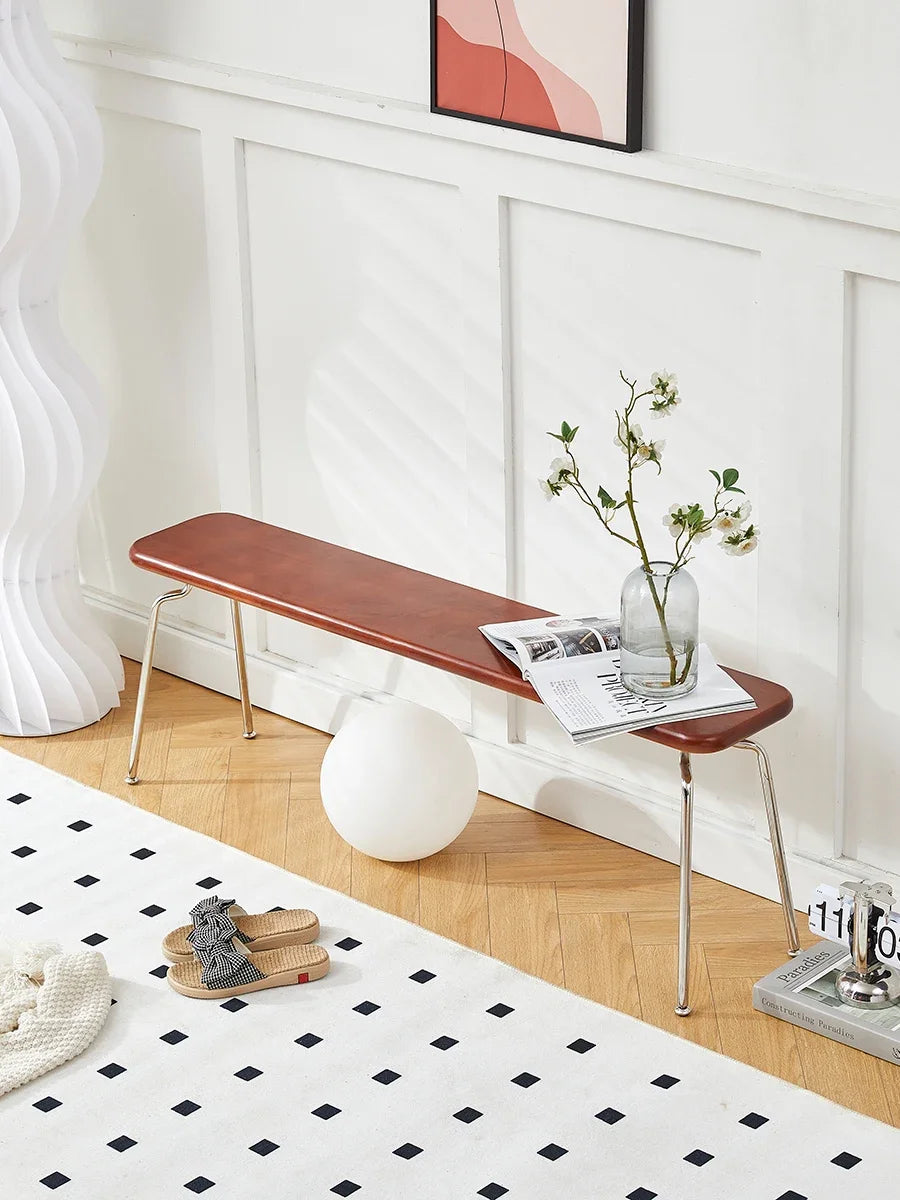 retro style solid wood bench for versatile decoration