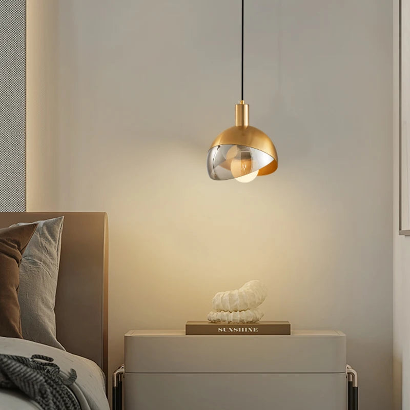 Luxury Nordic copper and glass pendant light