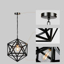 gzmj hexahedron pendant light in black iron