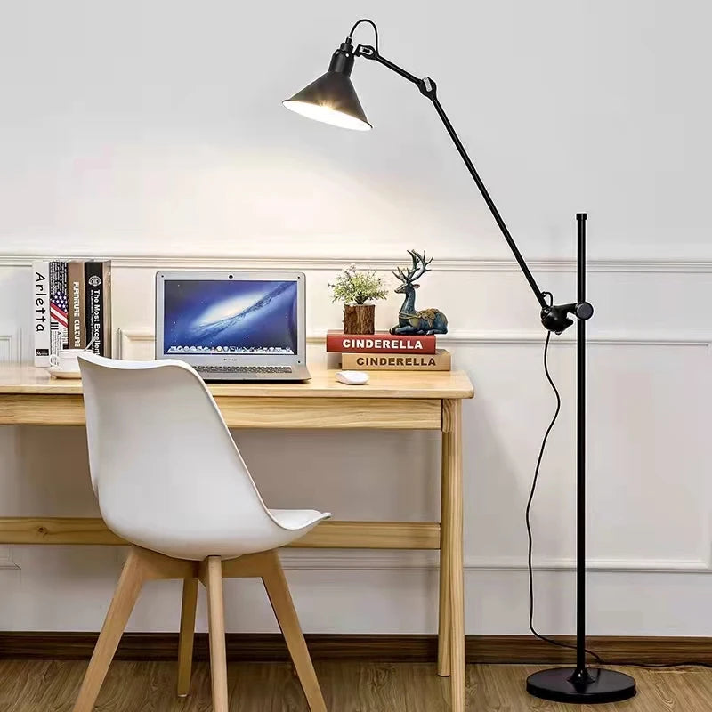Adjustable vintage rotating floor lamp for decorative indoor lighting