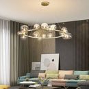 Modern glass chandelier with bubbles for elegant interiors