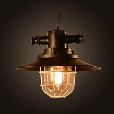 Industrial retro pendant light vintage with LED E27 bulb for bedroom dining kitchen bar - vue 12 sur 23