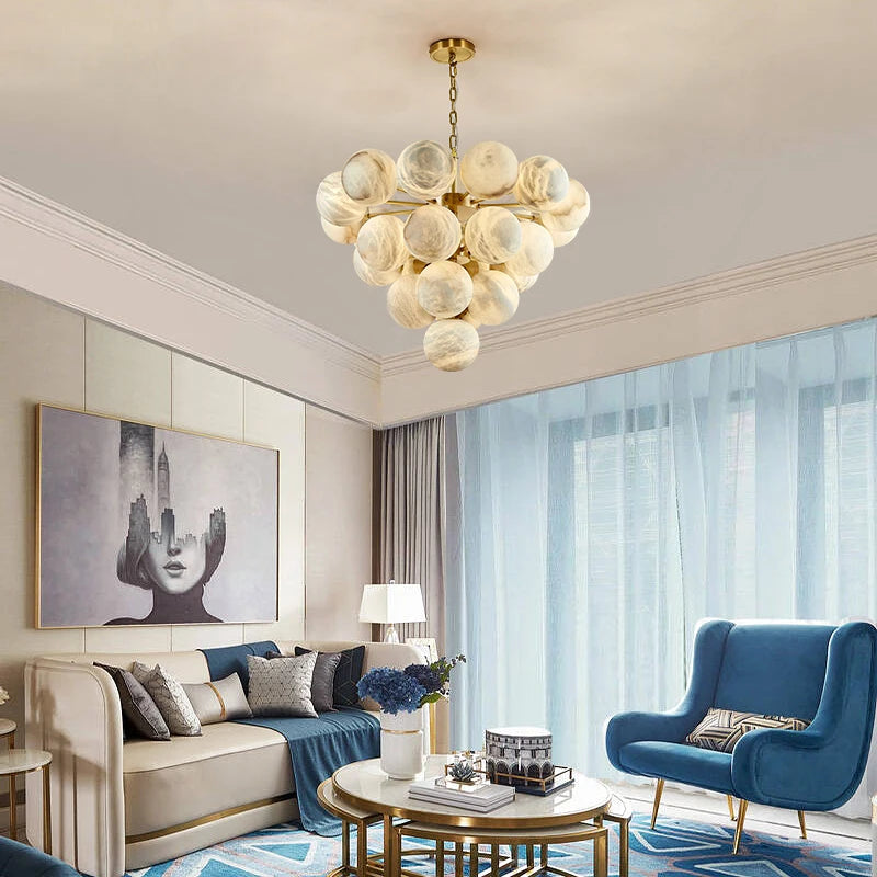 Modern gold and black marble chandelier for elegant lighting
