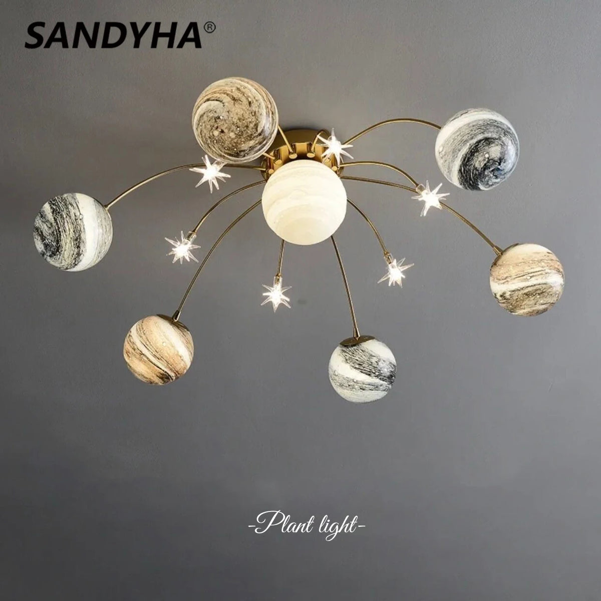 Modern decorative star ceiling light for a romantic atmosphere