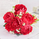 Artificial silk peony and hydrangea bouquet for wedding and home decoration