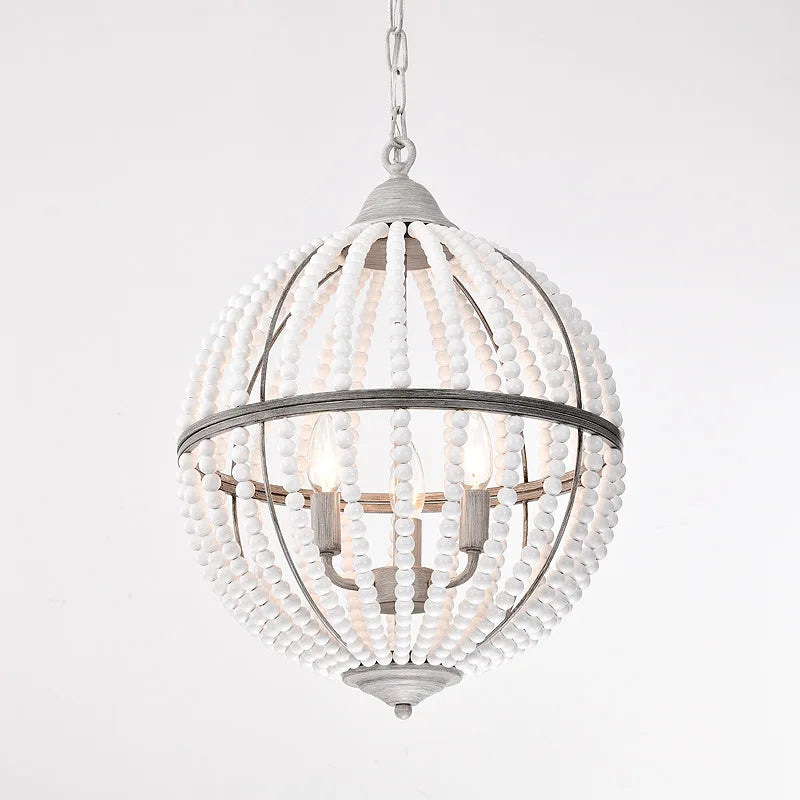 Vintage country wooden pendant light for interior decor