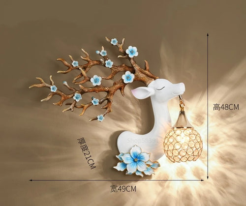 Modern resin wall light with Chinese style fortune deer - vue 11 sur 10
