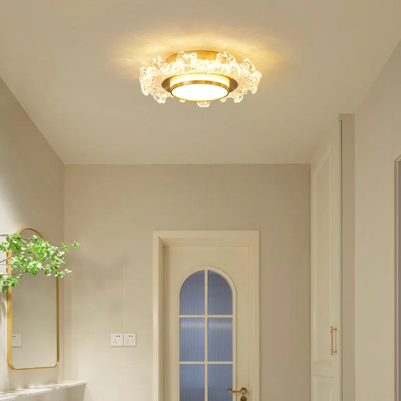 Modern crystal glass LED chandelier for home decor
