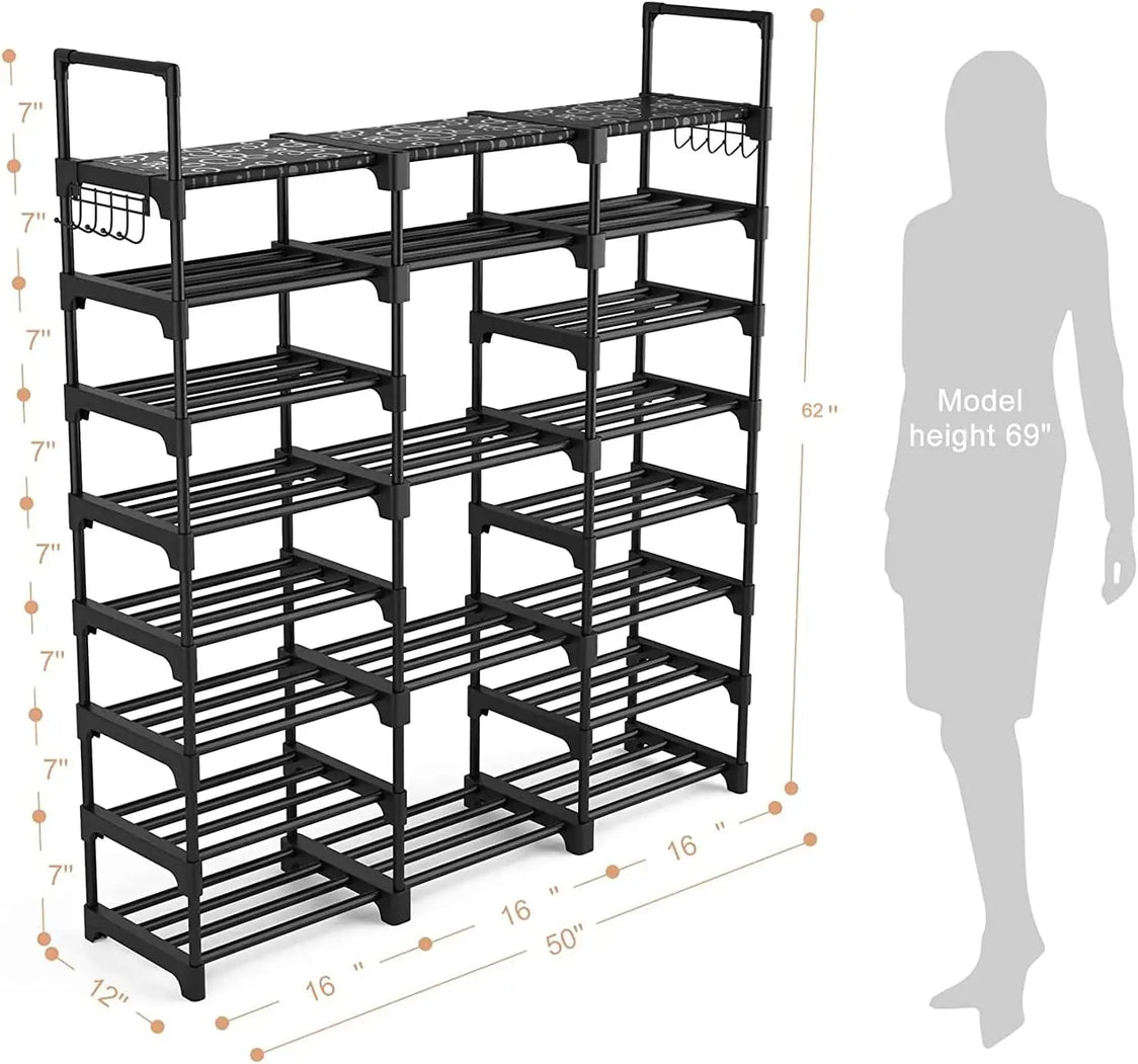 Zapatero de 9+5+9 Levels, Organizador para Zapatos y Juguetes, para 50 a 55 Pares