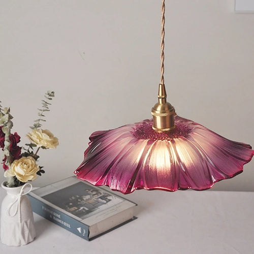Modern glass chandelier with floral design for interior decoration - vue 5 sur 7