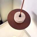 Japanese minimalist style LED pendant light in walnut and travertine