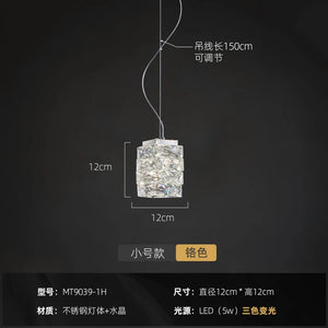 Luxury decorative crystal pendant light for interiors