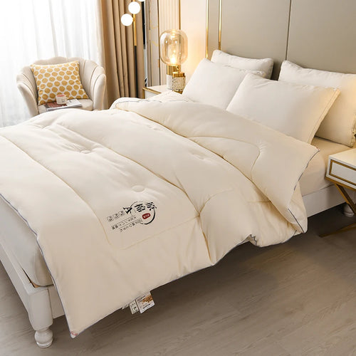 Cotton Comforter Duvet Insert - Quilted White Comforters Queen Size, All Season Down Alternative Queen Size Bedding Comforter - vue 5 sur 10