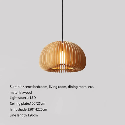 Retro wooden pendant light for kitchen island