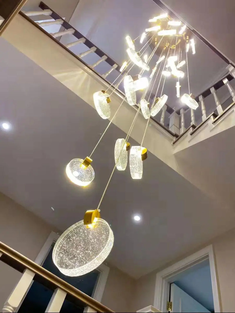 Modern LED chandelier for interior stairs and duplex
