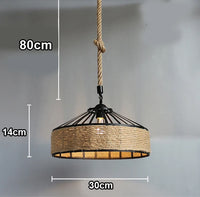 Vintage sisal pendant light with creative lighting and elegant weaving