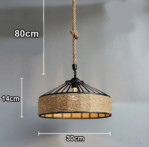 Vintage sisal pendant light with creative lighting and elegant weaving